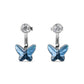 Brincos de borboleta de cristal Swarovski da frente para trás
