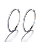Brincos de argola de prata esterlina de 40 mm com cristal genuíno