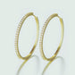Brincos de argola de prata esterlina de 40 mm com cristal genuíno