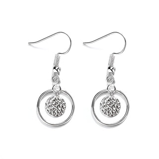 Sterling Silver White Topaz and Hammered Floating Drop Earring