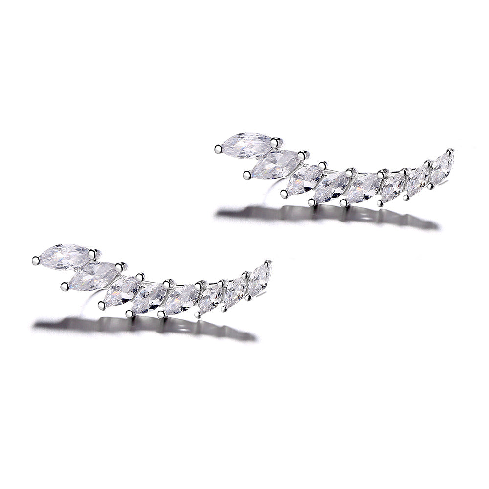 Colar Climber Crawler em Cristal Swarovski com Lapidação Marque em Ouro Branco 14K