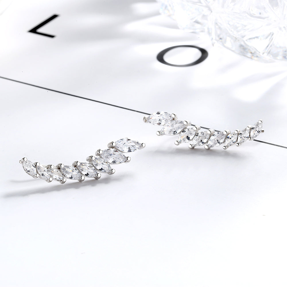 Colar Climber Crawler em Cristal Swarovski com Lapidação Marque em Ouro Branco 14K