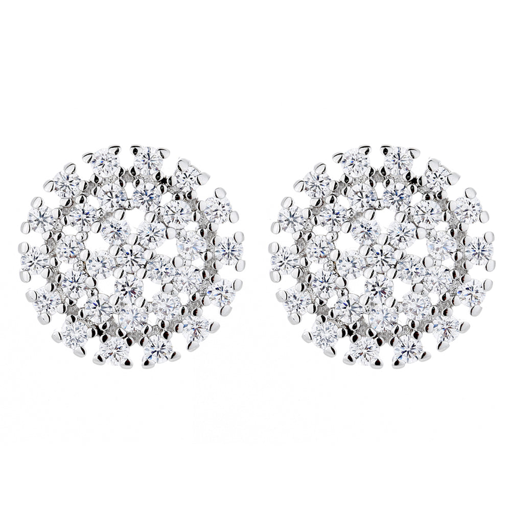 Brincos Cluster em ouro 14K e prata esterlina com cristais Swarovski