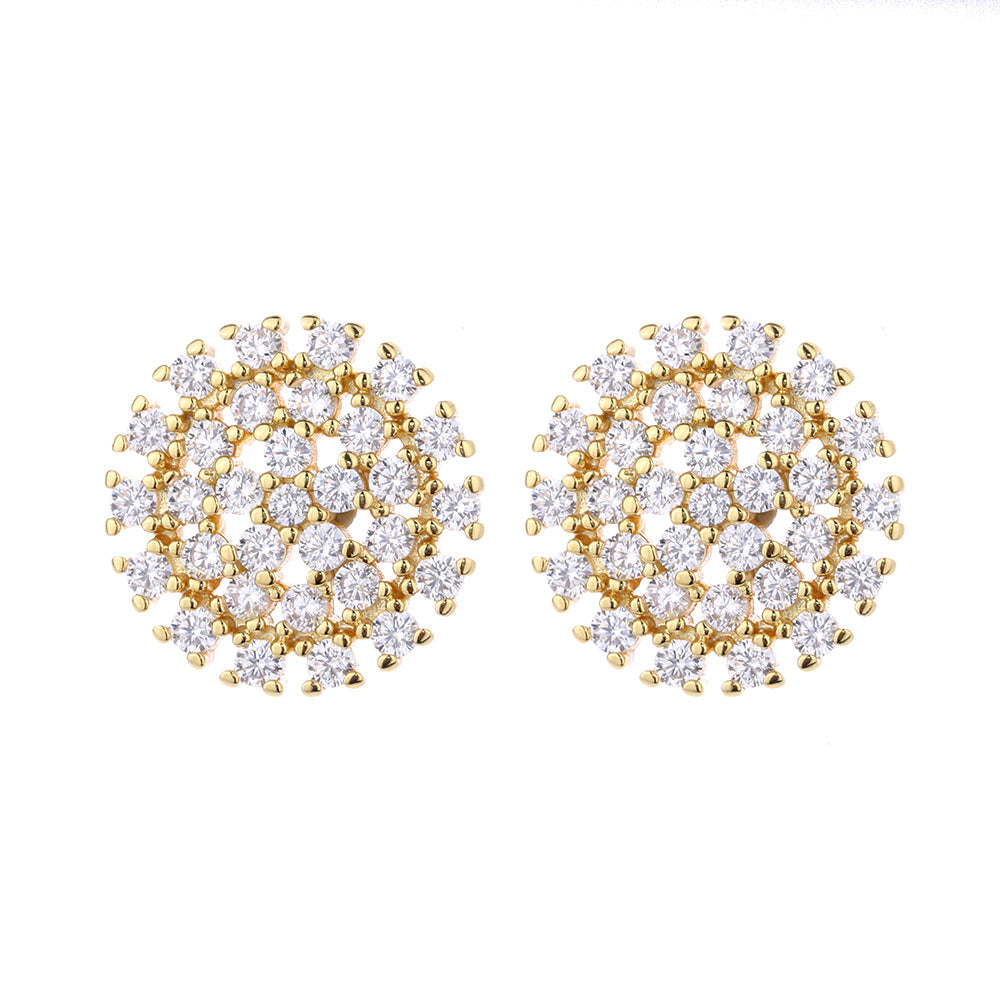 Brincos Cluster em ouro 14K e prata esterlina com cristais Swarovski