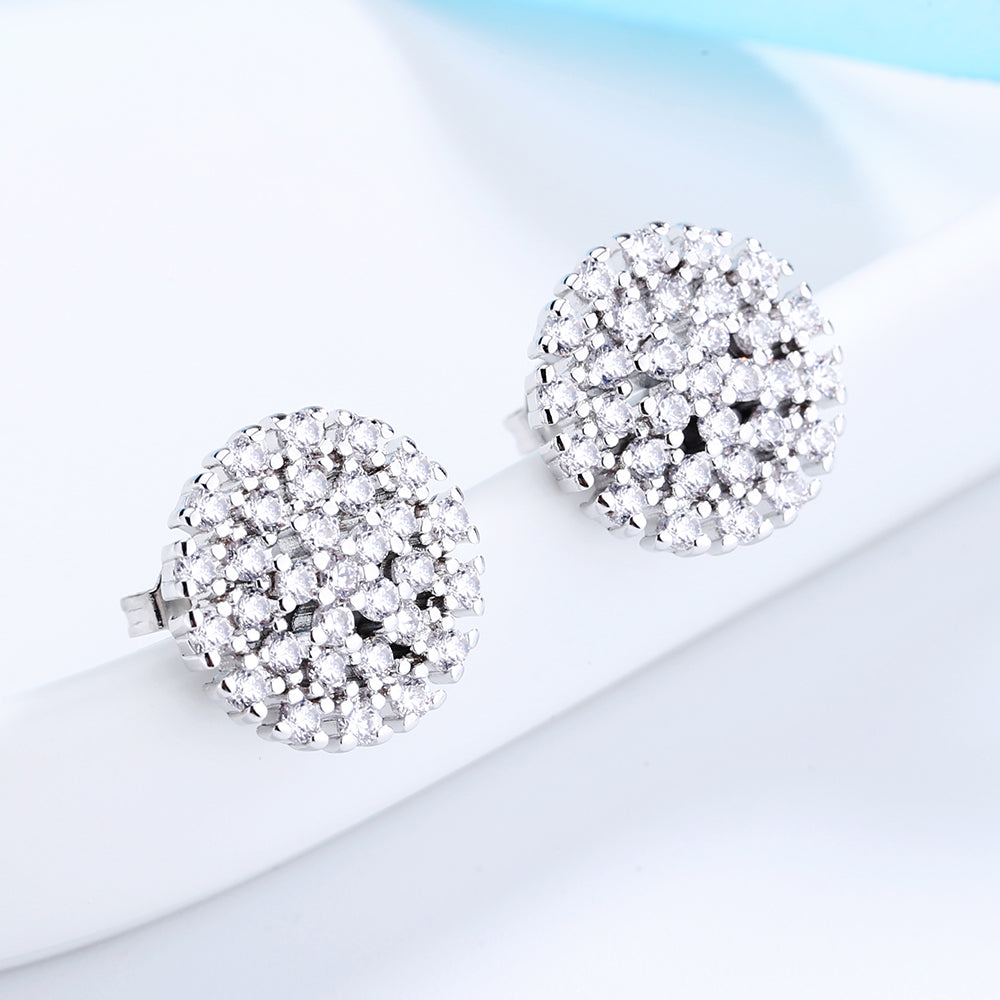 Brincos Cluster em ouro 14K e prata esterlina com cristais Swarovski