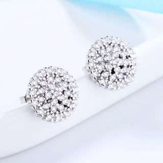 14K Gold And Sterling Silver Cluster Stud With Swarovski Crystals