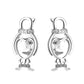 Brinco de coração de pinguim em prata esterlina com cristal