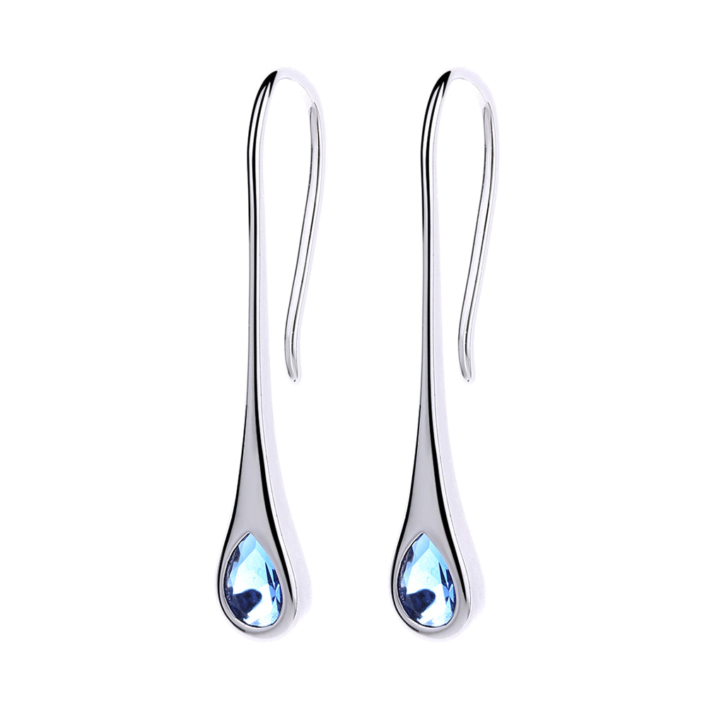 Brincos pendentes minimalistas de prata esterlina com pedras preciosas Amy e Annette