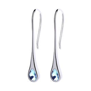 Brincos pendentes minimalistas de prata esterlina com pedras preciosas Amy e Annette