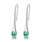 Brincos pendentes minimalistas de prata esterlina com pedras preciosas Amy e Annette