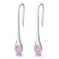 Brincos pendentes minimalistas de prata esterlina com pedras preciosas Amy e Annette