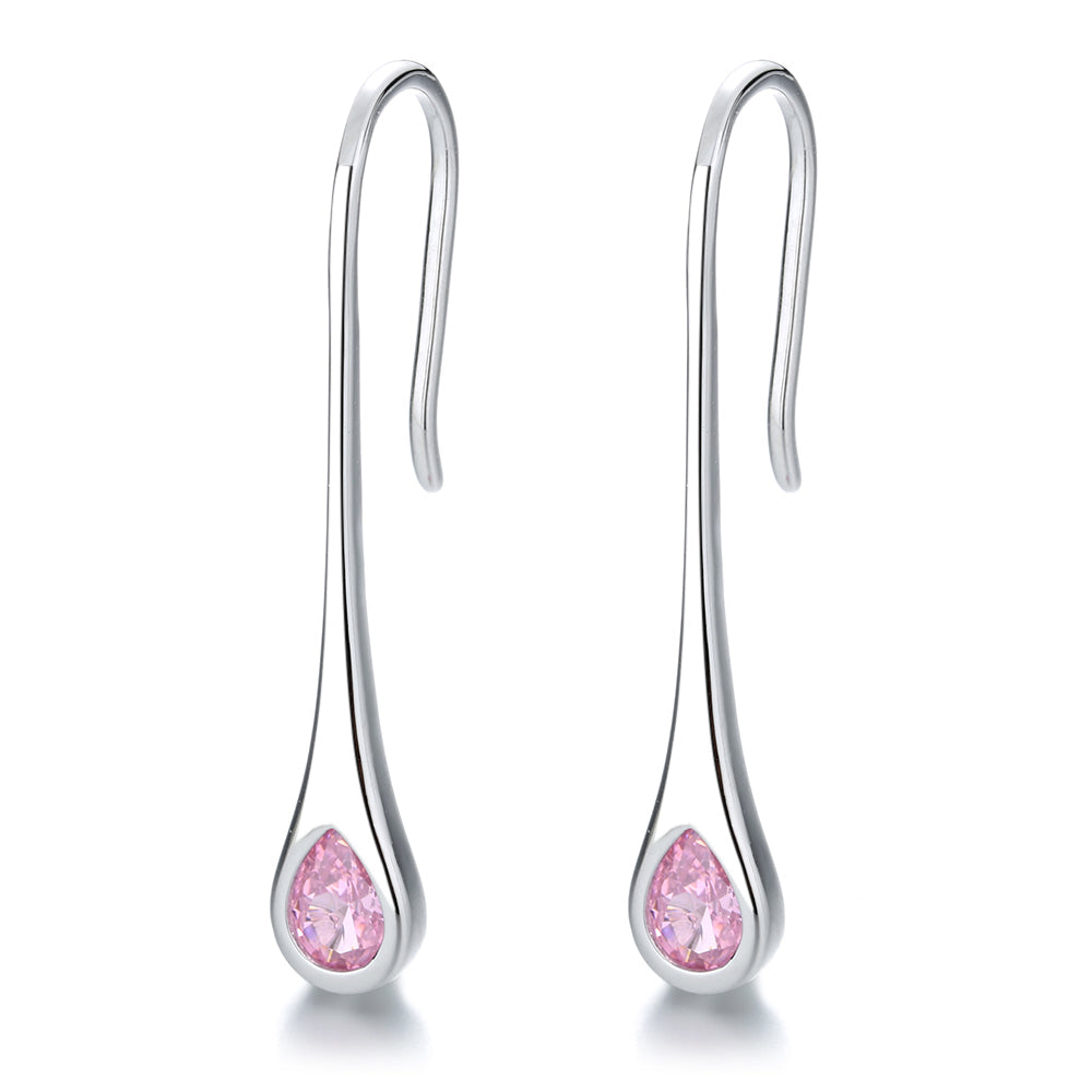 Brincos pendentes minimalistas de prata esterlina com pedras preciosas Amy e Annette