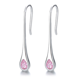 Brincos pendentes minimalistas de prata esterlina com pedras preciosas Amy e Annette
