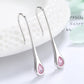 Brincos pendentes minimalistas de prata esterlina com pedras preciosas Amy e Annette
