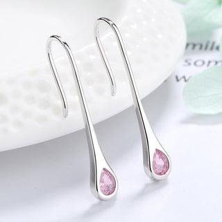 Brincos pendentes minimalistas de prata esterlina com pedras preciosas Amy e Annette