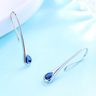 Brincos pendentes minimalistas de prata esterlina com pedras preciosas Amy e Annette