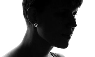 Sterling Silver Paw Stud Earrings