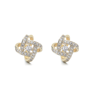 Sterling Silver Love Knot Stud Earrings with crystals from Swarovski