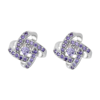 Sterling Silver Love Knot Stud Earrings with crystals from Swarovski