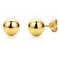 Brincos de bola de ouro 14k e prata esterlina