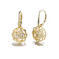 Brincos de ouro 14K enjaulados com cristais Swarovski Rose Lever Back