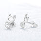 Brincos de gato extravagantes em prata esterlina com cristal Swarovski