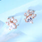 Brincos de pata em ouro rosa 14K e prata esterlina com cristais
