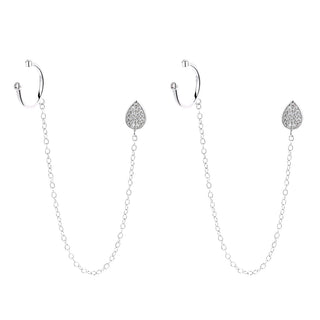 Brincos de orelha em formato de gota d'água em ouro rosa 14K sobre prata esterlina