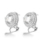 Brincos de pino Omega com halo duplo de prata esterlina e Swarovski