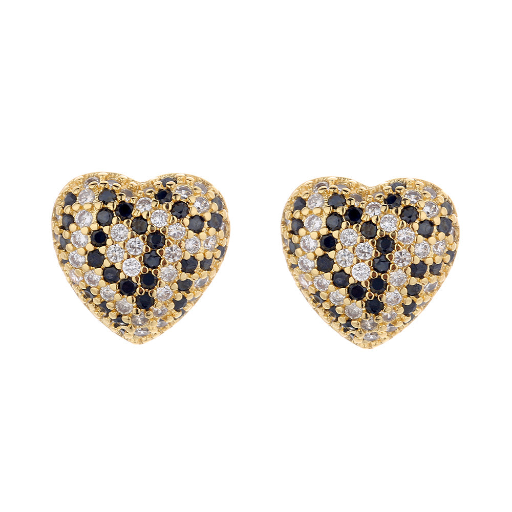 Coração de leopardo em ouro 14K com cristais