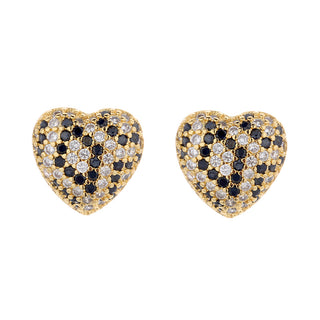 Coração de leopardo em ouro 14K com cristais