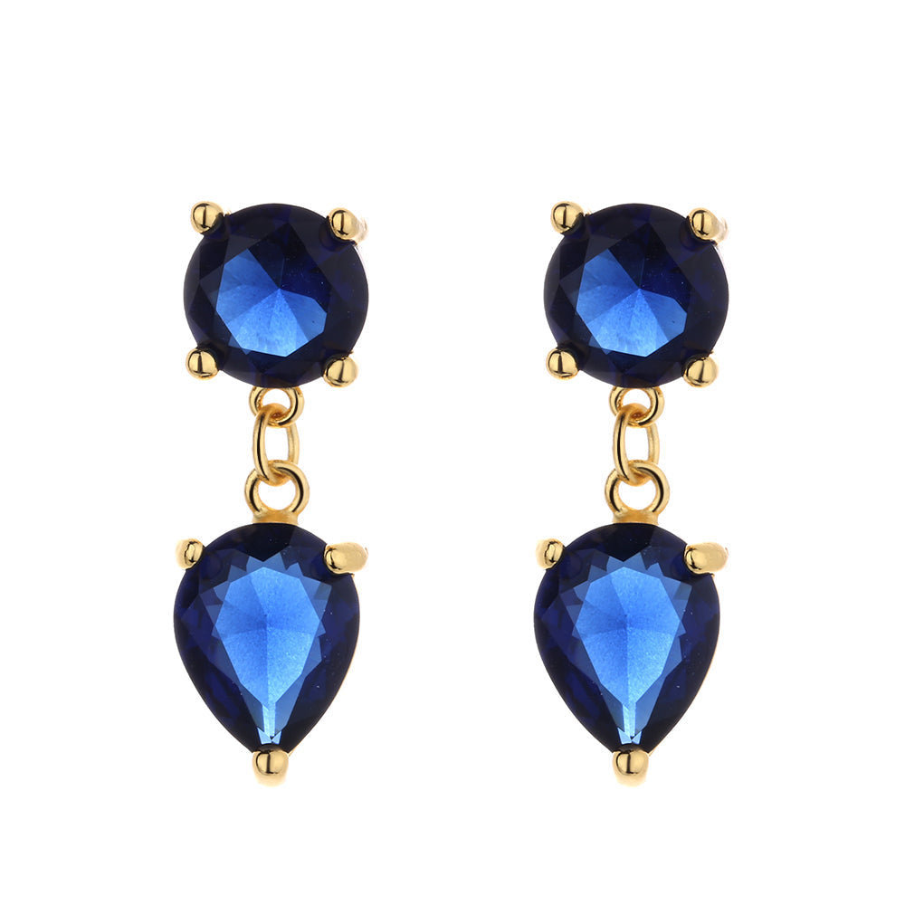 Brincos de safira em ouro 14K
