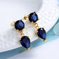 Brincos de safira em ouro 14K