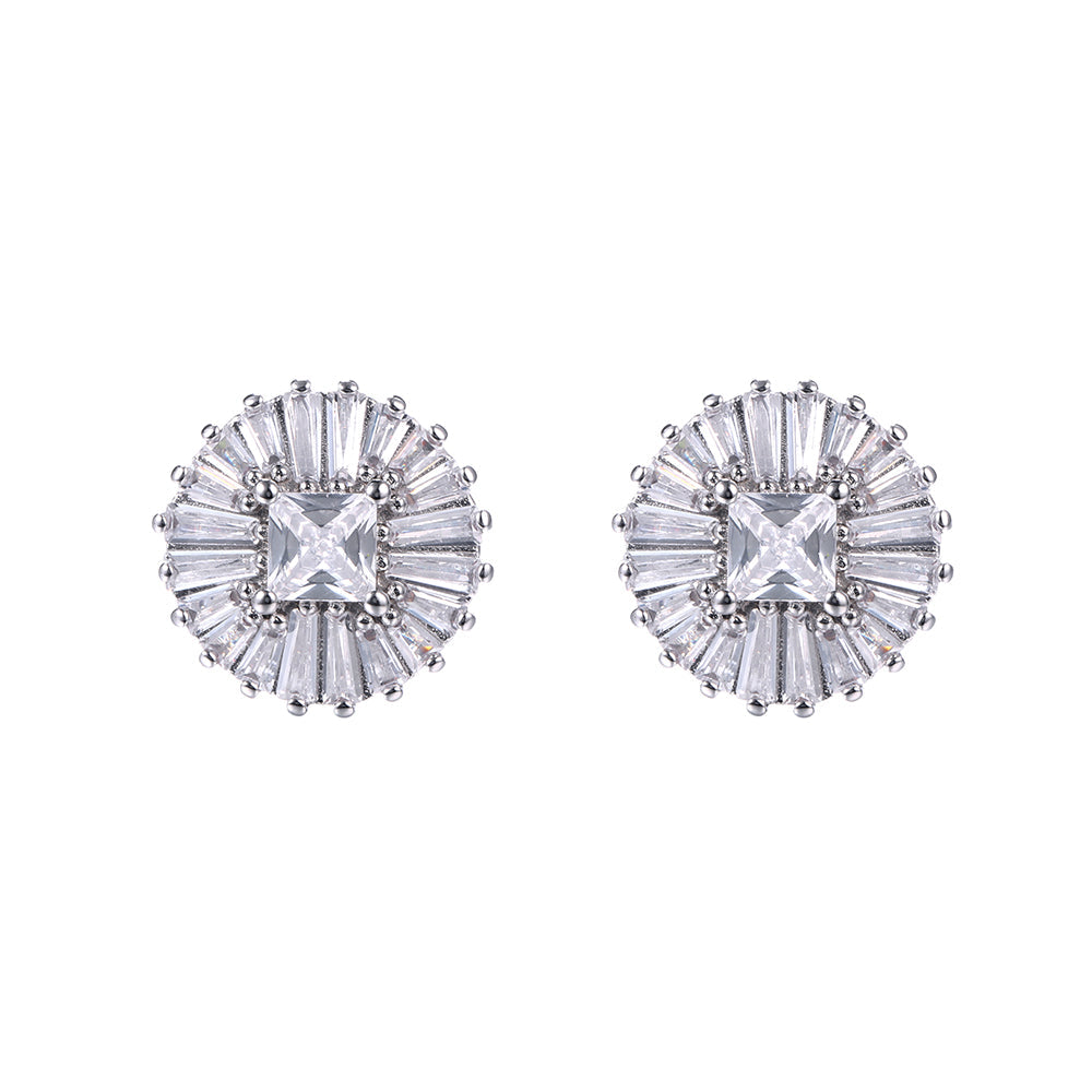 Brincos de cristal Swarovski Halo em prata esterlina