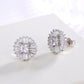 Brincos de cristal Swarovski Halo em prata esterlina