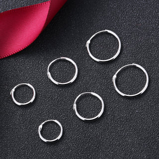 Amy and Annette 14K Gold over Sterling Silver Hoop Earrings Set of 3 Sizes