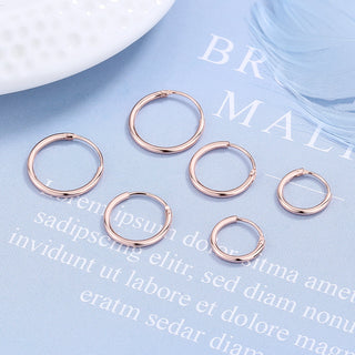 Amy and Annette 14K Gold over Sterling Silver Hoop Earrings Set of 3 Sizes