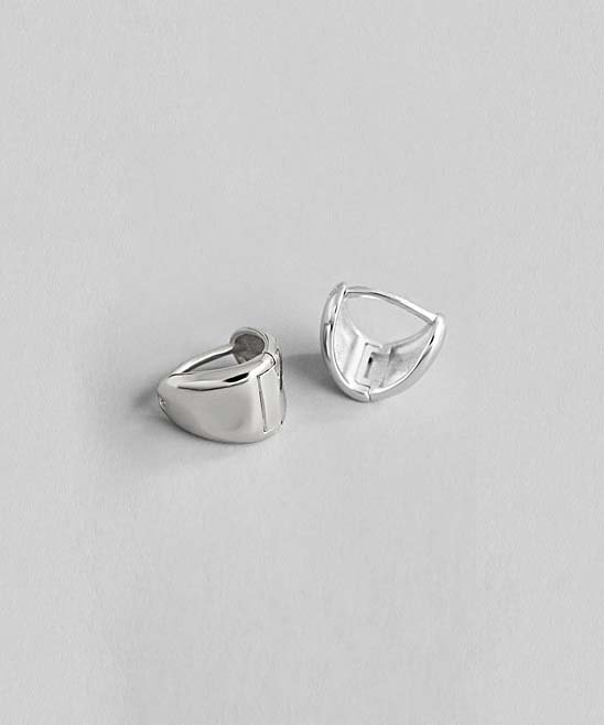 Brinco Huggie Sólido em Ouro 14k e Prata de Lei