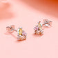 Brincos de pino com cristais Swarovski multicoloridos