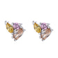 Brincos de pino com cristais Swarovski multicoloridos