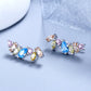 Brinco de cristal multicolorido em ouro branco 18K