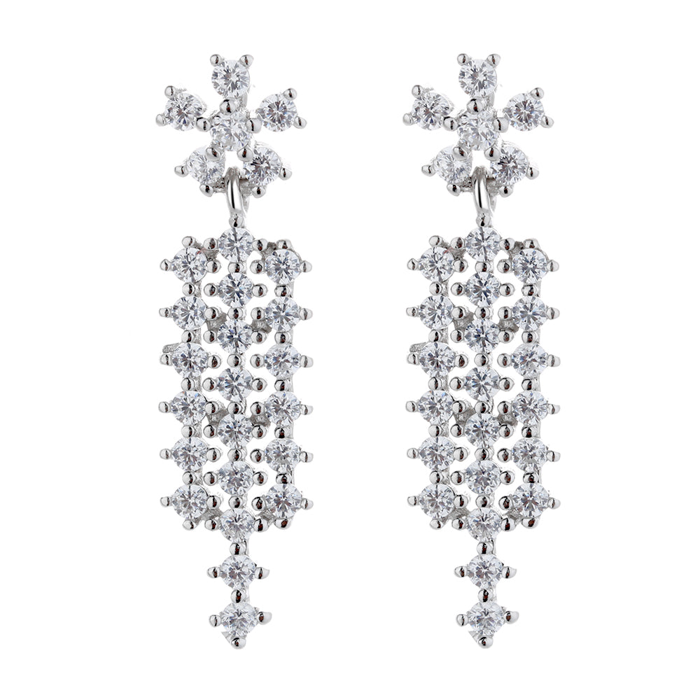Brinco de prata esterlina com cristais Swarovski