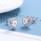 Brincos de coração de prata esterlina com cristais Swarovski