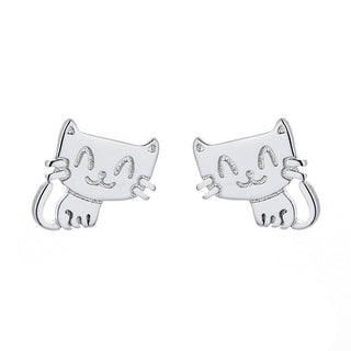 Brincos de gato em ouro 14k e prata esterlina