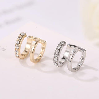 Brincos de punho banhados a ouro 14K com cristais