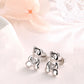 Brincos de urso de prata esterlina Amy e Annette com cristais Swarovski
