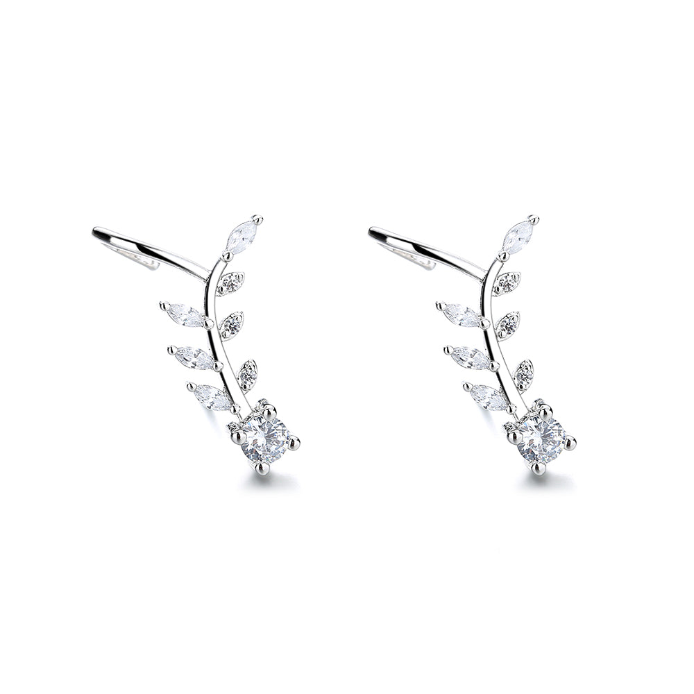 Brinco Cuff Climber em ouro branco 18K com cristais Swarovski