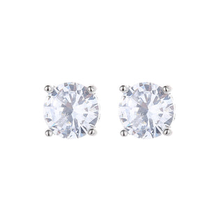 Brincos de pino com coroa de cristal Swarovski em ouro 14K e prata esterlina Amy e Annette