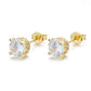Brincos de pino com coroa de cristal Swarovski em ouro 14K e prata esterlina Amy e Annette