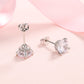 Brincos de pino com coroa de cristal Swarovski em ouro 14K e prata esterlina Amy e Annette